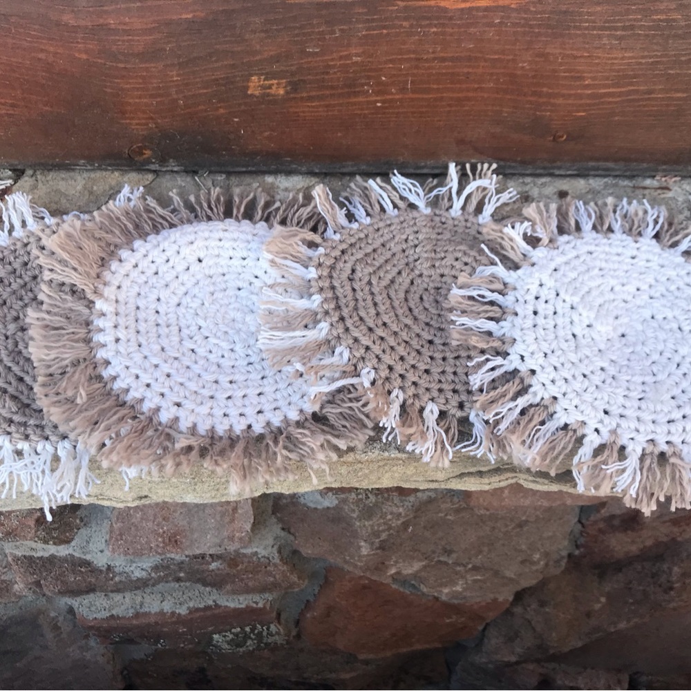 HandMade Boho Style Mug Rugs (4) - Picture 2 of 9